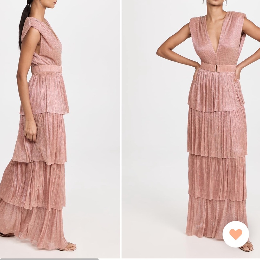 Sabina Musayev Backless Tiered Dress in Brown